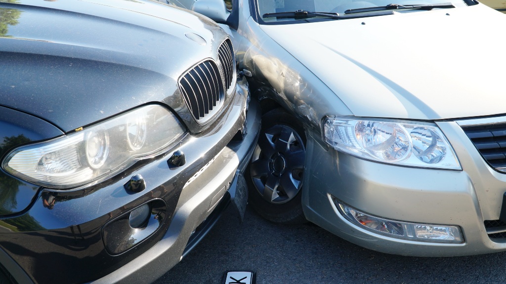Car crashed into parked car